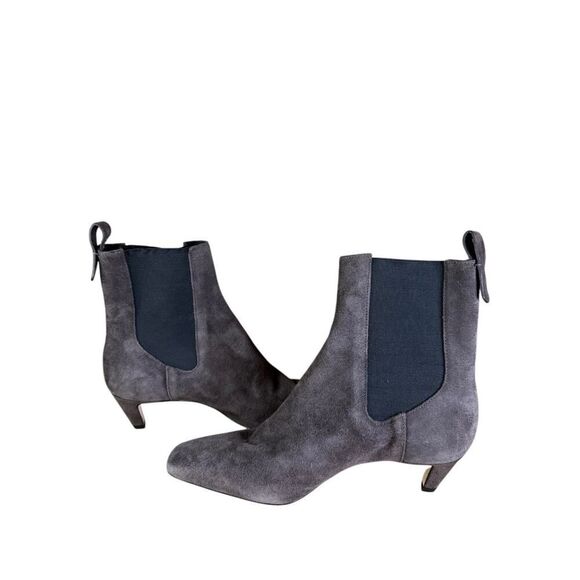 Reformation Roberta Brown Suede Ankle Boots Kitten Heel Size 6 Chelsea Style - Picture 6 of 12